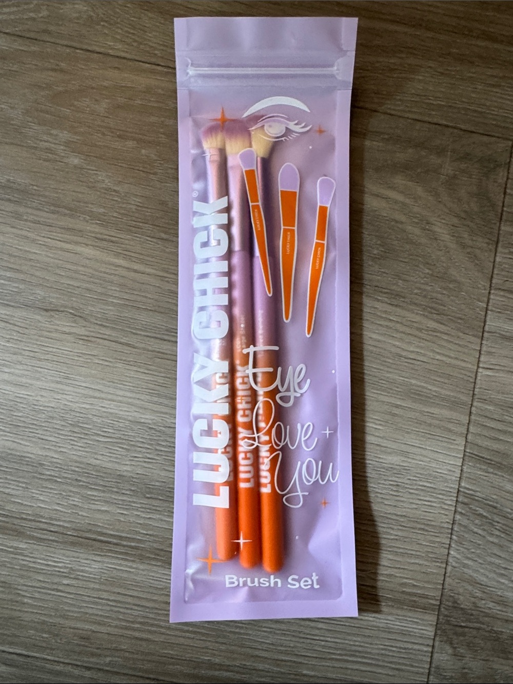 Lucky Chick Eye Brush Set - Pink & Orange